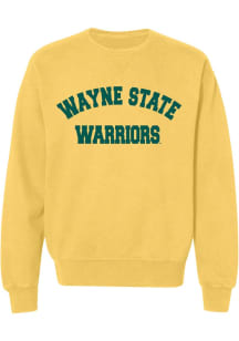 Summit Sportswear Wayne State Warriors Womens Gold Classic Block Crew Sweatshirt