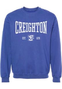 Summit Sportswear Creighton Bluejays Womens Blue Stretch Arch Crew Sweatshirt