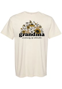 Summit Sportswear Colorado Buffaloes Womens Ivory Floral Grandma Short Sleeve T-Shirt