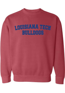 Summit Sportswear Louisiana Tech Bulldogs Womens Red Block Arch Crew Sweatshirt