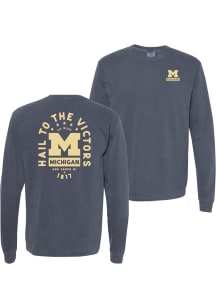 Summit Sportswear Michigan Wolverines Womens Blue Vintage Circle LS Tee