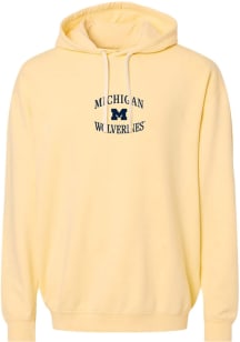 Summit Sportswear Michigan Wolverines Womens Yellow Arched Hooded Sweatshirt