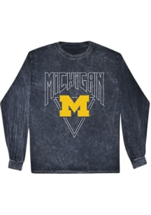 Summit Sportswear Michigan Wolverines Womens Blue Michigan Outline LS Tee