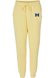 Summit Sportswear Michigan Wolverines Womens Team Logo Yellow Sweatpants