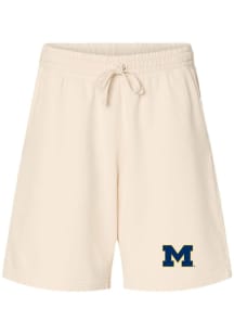 Summit Sportswear Michigan Wolverines Womens Ivory Team Logo Shorts