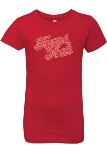 Summit Sportswear Texas Tech Red Raiders Girls Red Rhinestone Short Sleeve Fashion T-Shirt