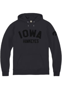 Summit Sportswear Iowa Hawkeyes Mens Black Tonal Felt Sleeve Hit Long Sleeve Hoodie