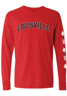 Summit Sportswear Louisville Cardinals Womens Red Repeat LS Tee