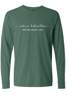 Summit Sportswear Ohio Bobcats Womens Green Classic Script LS Tee