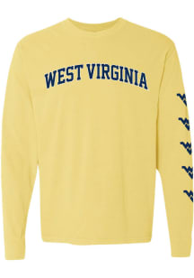 Summit Sportswear West Virginia Mountaineers Womens Yellow Repeat LS Tee