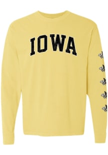 Summit Sportswear Iowa Hawkeyes Womens Yellow Repeat LS Tee