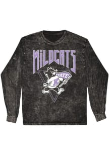 Summit Sportswear K-State Wildcats Womens Black Mineral Wash LS Tee