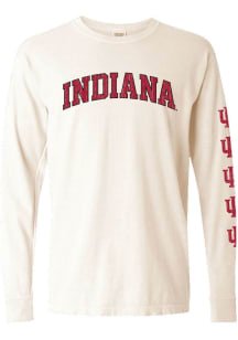 Summit Sportswear Indiana Hoosiers Womens Ivory Repeat LS Tee