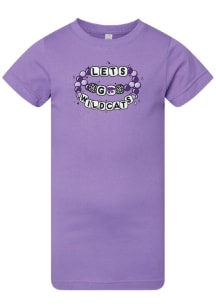 Summit Sportswear K-State Wildcats Girls Lavender Frienship Bracelet Short Sleeve Tee