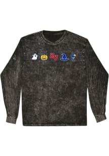 Summit Sportswear Kansas Jayhawks Womens Black Groovy Ghoul LS Tee