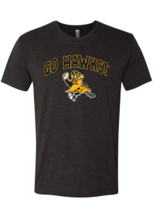 Summit Sportswear Iowa Hawkeyes Black Vintage Football Go Hawks Short Sleeve Fashion T Shirt