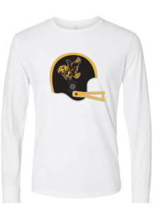 Summit Sportswear Iowa Hawkeyes White Vintage Football Helmet Long Sleeve T Shirt