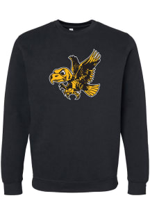 Summit Sportswear Iowa Hawkeyes Mens Black Vintage Logo Long Sleeve Crew Sweatshirt