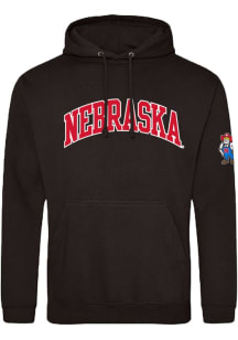 Summit Sportswear Nebraska Cornhuskers Mens Black Twill Arch Sleeve Hit Long Sleeve Hoodie