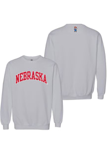 Summit Sportswear Nebraska Cornhuskers Mens Grey Twill Arch Back Hit Long Sleeve Crew Sweatshirt