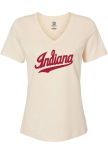 Summit Sportswear Indiana Hoosiers Womens Natural Script Short Sleeve T-Shirt