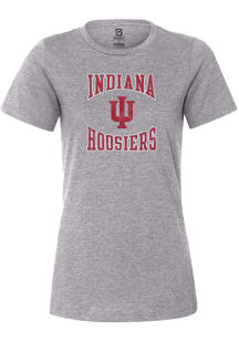 Summit Sportswear Indiana Hoosiers Womens Grey Arch Logo Short Sleeve T-Shirt