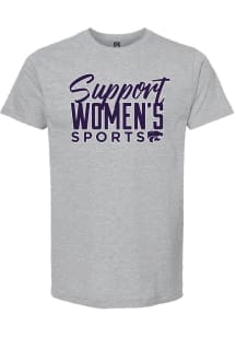 Summit Sportswear K-State Wildcats Grey Support Women's Sports Short Sleeve T Shirt