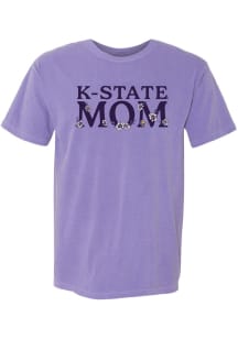 Summit Sportswear K-State Wildcats Womens Lavender Floral Mom Short Sleeve T-Shirt