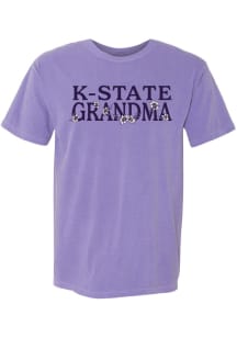Summit Sportswear K-State Wildcats Womens Lavender Floral Grandma Short Sleeve T-Shirt