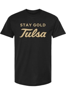 Summit Sportswear Tulsa Golden Hurricane Black Stay Gold Short Sleeve T Shirt