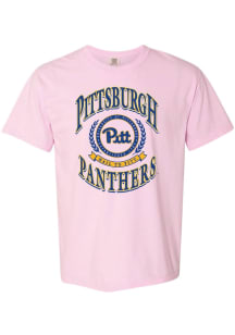 Summit Sportswear Pitt Panthers Womens Pink Double Arched Seal Short Sleeve T-Shirt