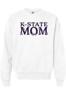 Summit Sportswear K-State Wildcats Womens White Floral Mom Crew Sweatshirt