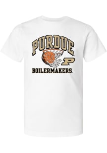 Summit Sportswear Purdue Boilermakers Youth White Basketball Short Sleeve T-Shirt