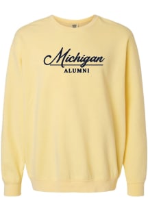 Summit Sportswear Michigan Wolverines Womens Yellow Alumni Crew Sweatshirt