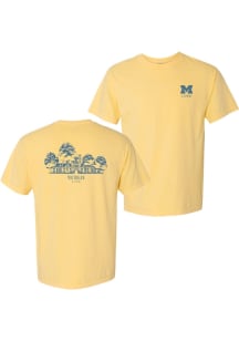 Summit Sportswear Michigan Wolverines Womens Yellow Alumni Short Sleeve T-Shirt