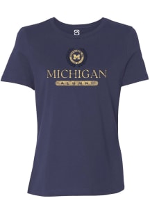 Summit Sportswear Michigan Wolverines Womens Blue Alumni Short Sleeve T-Shirt