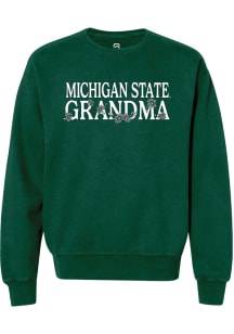 Summit Sportswear Michigan State Spartans Womens Green Floral Grandma Crew Sweatshirt