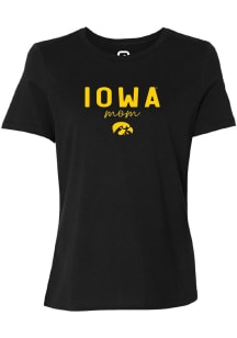 Summit Sportswear Iowa Hawkeyes Womens Black Script Mom Short Sleeve T-Shirt