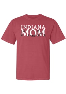 Summit Sportswear Indiana Hoosiers Womens Crimson Floral Mom Short Sleeve T-Shirt