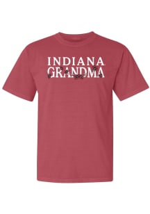 Summit Sportswear Indiana Hoosiers Womens Crimson Floral Grandma Short Sleeve T-Shirt