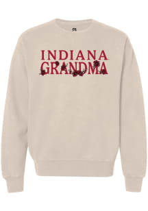 Summit Sportswear Indiana Hoosiers Womens Natural Floral Grandma Crew Sweatshirt