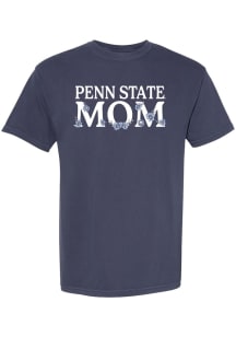 Summit Sportswear Penn State Nittany Lions Womens Navy Blue Floral Mom Short Sleeve T-Shirt