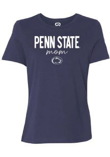 Summit Sportswear Penn State Nittany Lions Womens Navy Blue Script Mom Short Sleeve T-Shirt