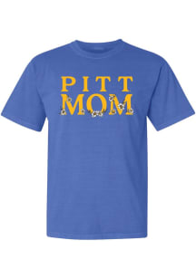 Summit Sportswear Pitt Panthers Womens Blue Floral Mom Short Sleeve T-Shirt