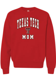 Summit Sportswear Texas Tech Red Raiders Womens Red Mom Crew Sweatshirt