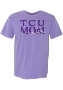 Summit Sportswear TCU Horned Frogs Womens Lavender Floral Mom Short Sleeve T-Shirt