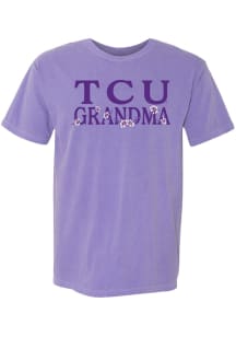 Summit Sportswear TCU Horned Frogs Womens Lavender Floral Grandma Short Sleeve T-Shirt