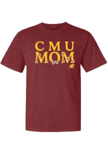 Summit Sportswear Central Michigan Chippewas Womens Maroon Floral Mom Short Sleeve T-Shirt