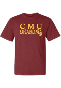 Summit Sportswear Central Michigan Chippewas Womens Maroon Floral Grandma Short Sleeve T-Shirt