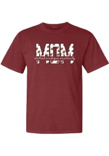 Summit Sportswear Central Michigan Chippewas Womens Maroon Block Mom Short Sleeve T-Shirt